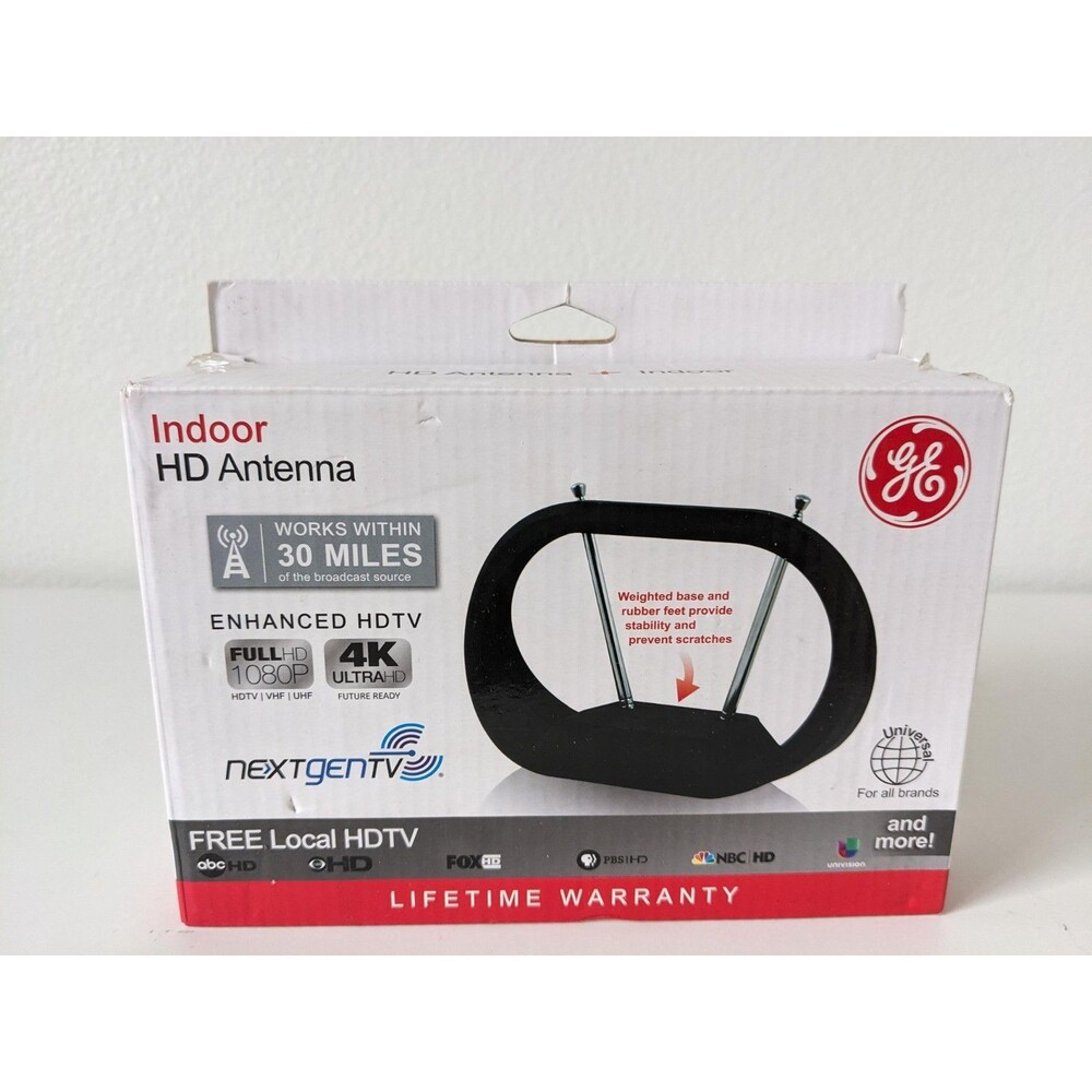 General Electric GE Indoor HD Antenna Full HD 1080 4K Ultra HD Free Local TV